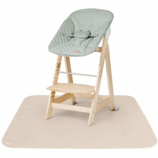 Pack chaise haute évolutive 2-en-1 Born Up vert givré et tapis anti-éclaboussures