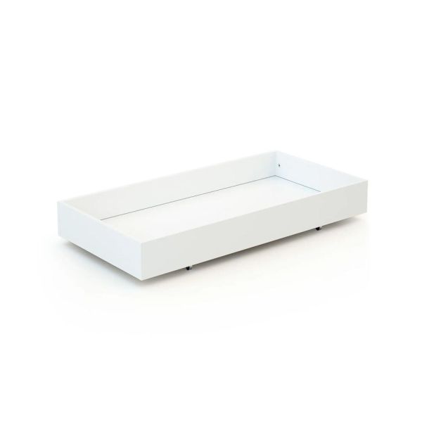 Lit essentiel coulissant avec tiroir de rangement 60x120 cm blanc