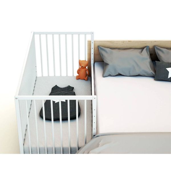 Lit bébé-Cododo WEBABY blanc avec tiroir de rangement