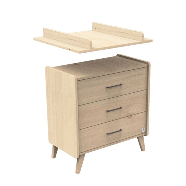 Commode 3 tiroirs Arty avec plan à langer amovible