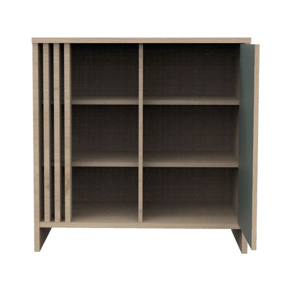 Commode porte et niches Sauge Tokyo avec plan à langer amovible