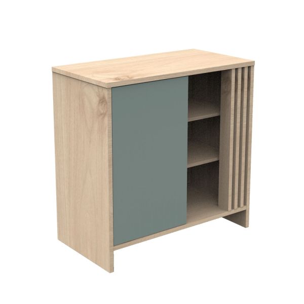 Commode porte et niches Sauge Tokyo avec plan à langer amovible