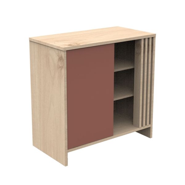 Commode porte et niches Terracotta Tokyo avec plan à langer amovible