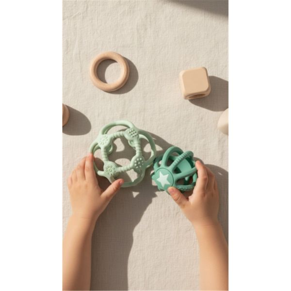 Lot de 2 balles sensorielles vertes