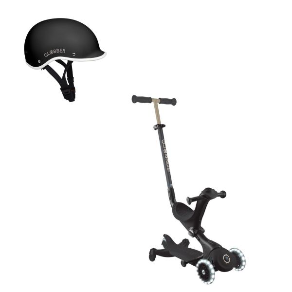 Trottinette évolutive Go Up Deluxe Lights Eco 360 + Casque enfant Rider XXS/XS Noir