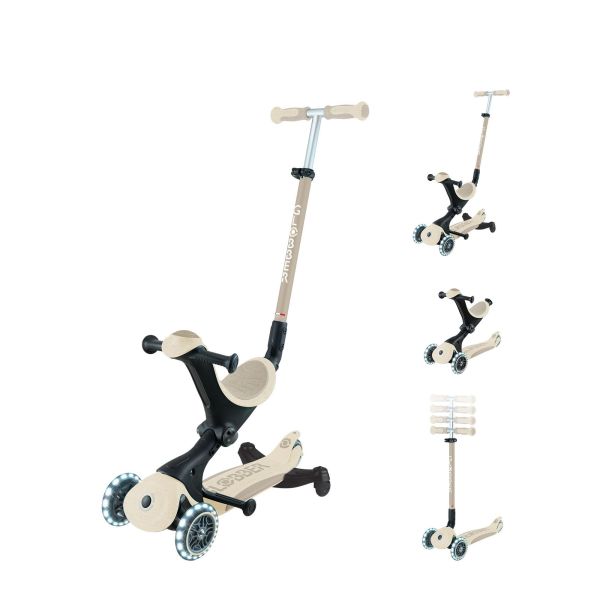 Trottinette évolutive Go Up Deluxe Lights Eco 360 + Casque enfant Rider XXS/XS Sable