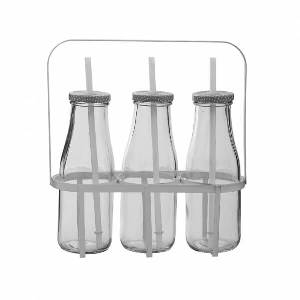Lot de 3 bouteilles en verre