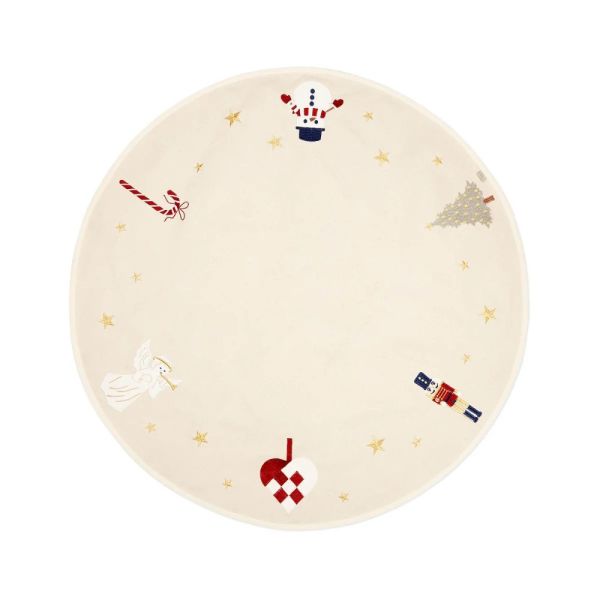 Tapis de sapin de Noël en coton, Beige