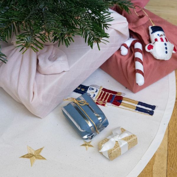 Tapis de sapin de Noël en coton, Beige
