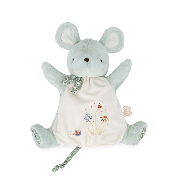 Doudou marionnette Petite souris verte 24 cm