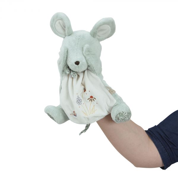 Doudou marionnette Petite souris verte 24 cm