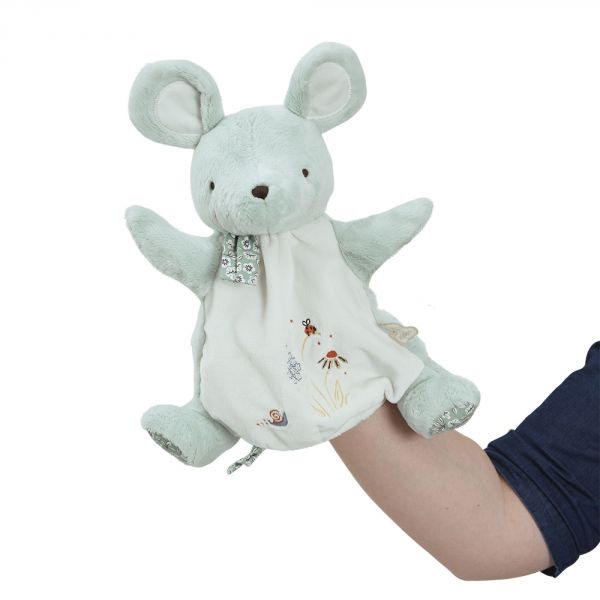 Doudou marionnette Petite souris verte 24 cm