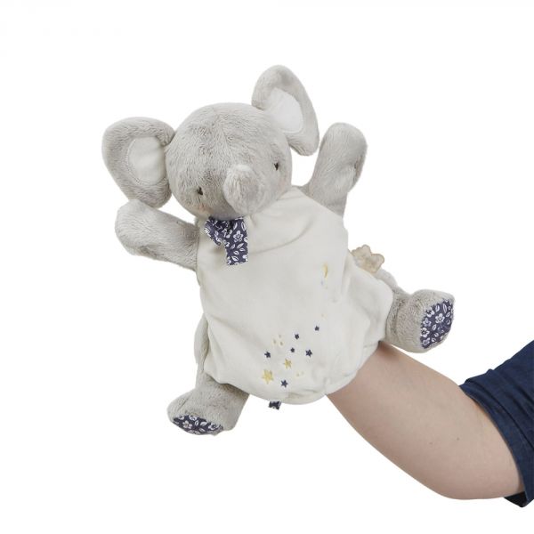 Doudou marionnette Petit Eléphant 24 cm