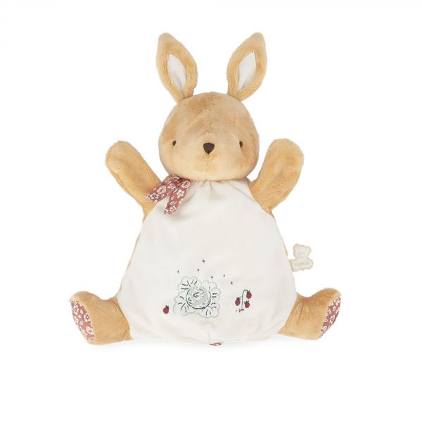 Doudou marionnette Petit lapin marron 24 cm