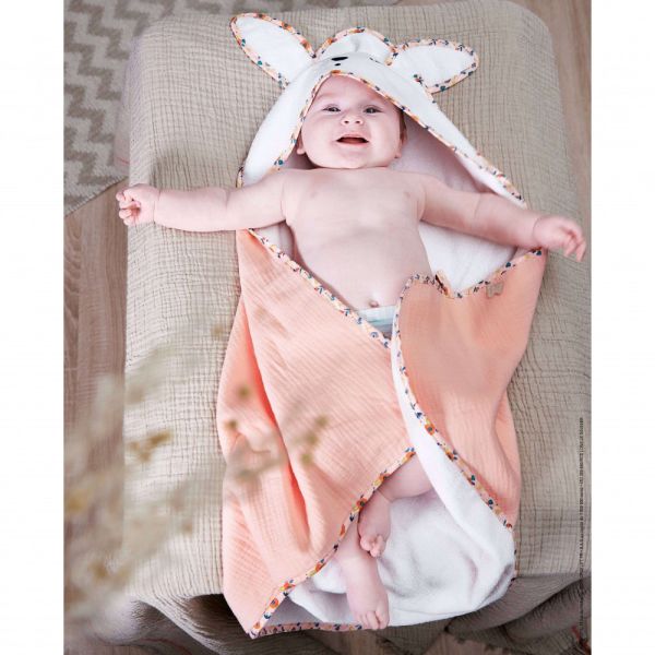 Cape de bain Lapin Coquelicot