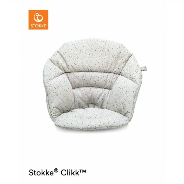 Pack chaise haute Clikk Black Natural + coussin Grey Sprinkles