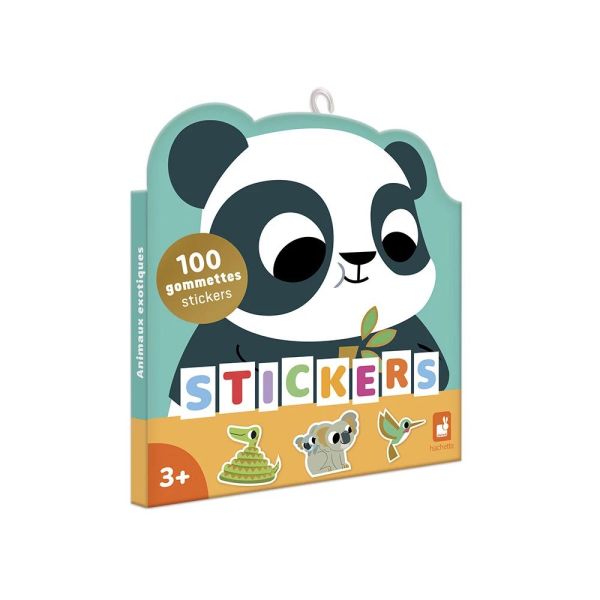 100 gommettes stickers Animaux exotiques