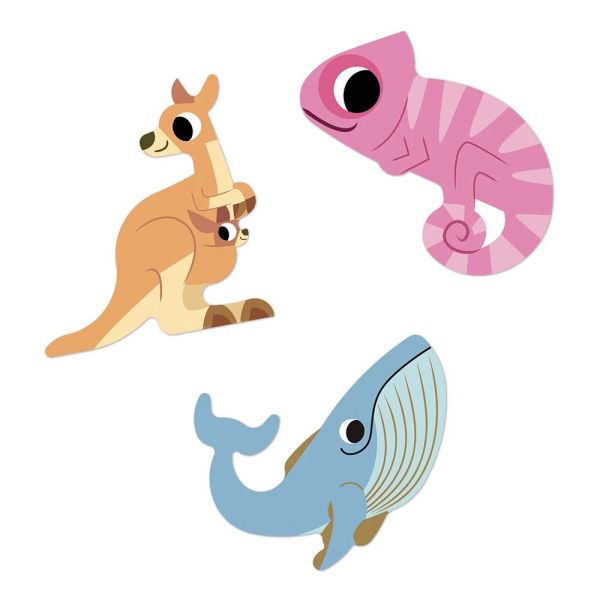 100 gommettes stickers Animaux exotiques