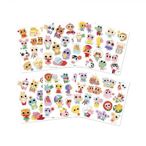100 gommettes stickers bébé animaux