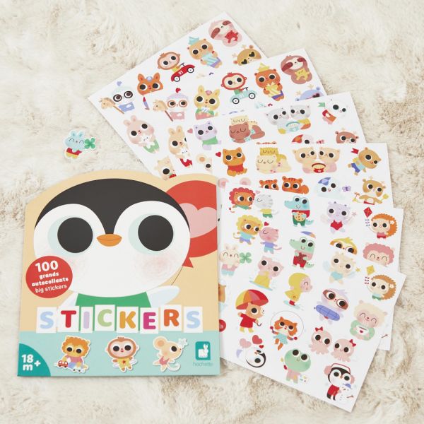 100 gommettes stickers bébé animaux