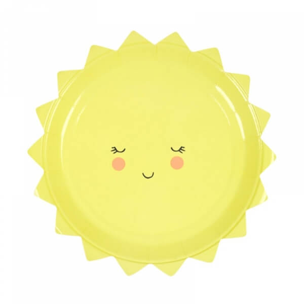 Lot de 12 Assiettes cartonnées Soleil