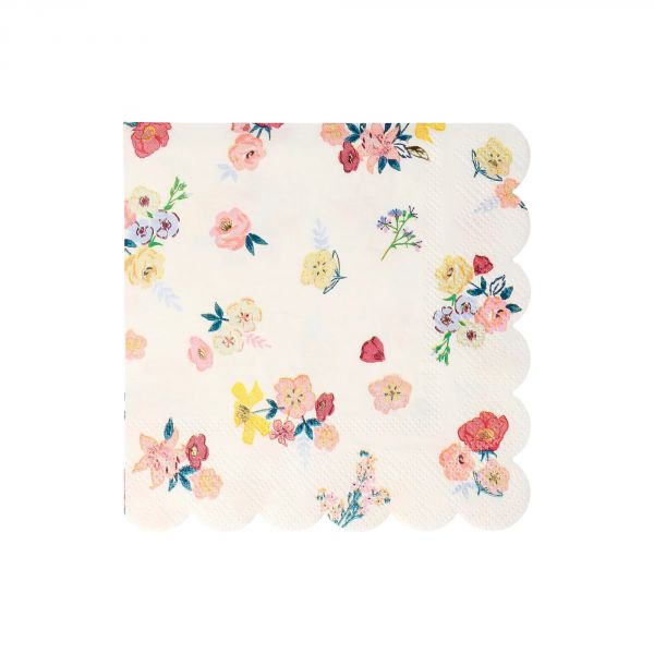 Lot de 16 grandes serviettes English Garden avec dorure