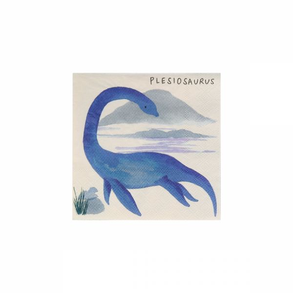 Lot de 16 petites serviettes Royaume des dinosaures