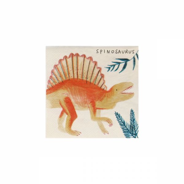 Lot de 16 petites serviettes Royaume des dinosaures
