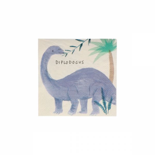 Lot de 16 petites serviettes Royaume des dinosaures