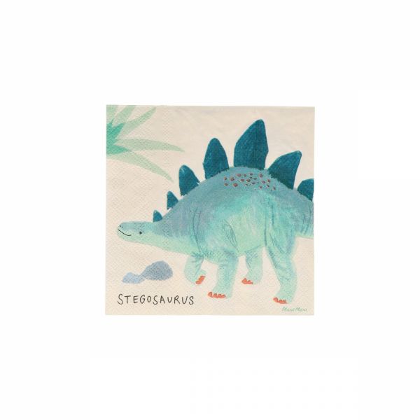 Lot de 16 petites serviettes Royaume des dinosaures