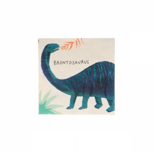 Lot de 16 petites serviettes Royaume des dinosaures