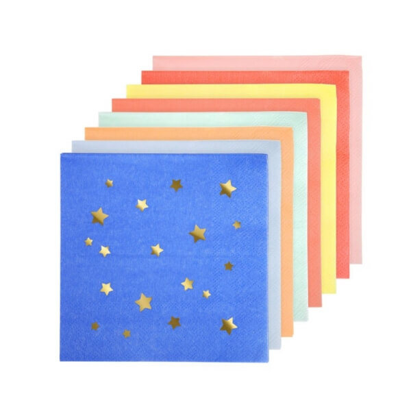 Lot de 16 serviettes en papier Jazzy Star (étoile)