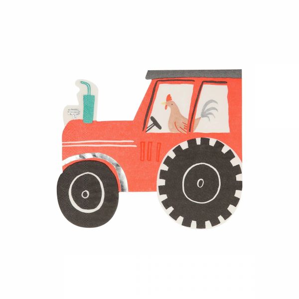 Lot de 16 serviettes Tracteur À la Ferme
