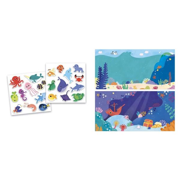 Pochette de stickers gommettes repositionnables La mer