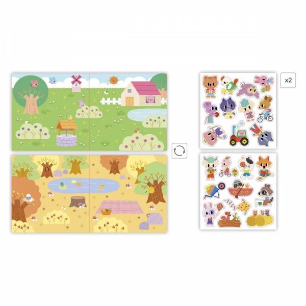 Pochette de stickers gommettes repositionnables Nature