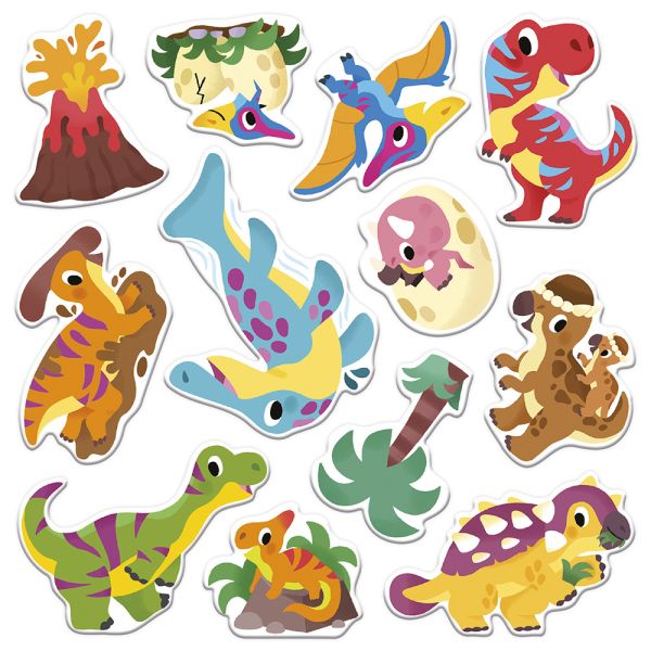 Pochette de stickers gommettes repositionnables Dinosaures