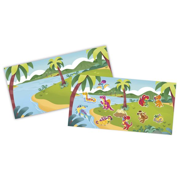 Pochette de stickers gommettes repositionnables Dinosaures
