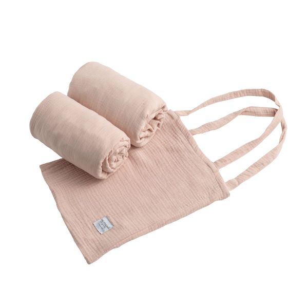 Lot de 2 draps housse ovales 70x140cm Quartz