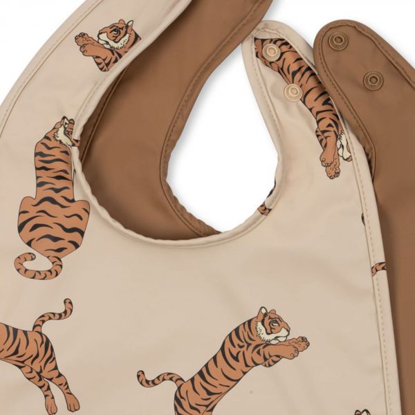 Lot de 2 bavoirs bébé Tiger / Toasted Coconut