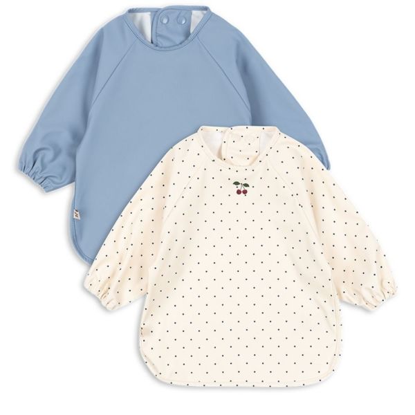 Lot de 2 bavoirs à manches longues - Navy / Rain Washed 6-12 mois