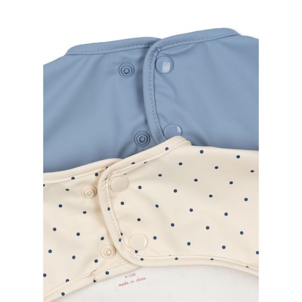 Lot de 2 bavoirs à manches longues - Navy / Rain Washed 6-12 mois