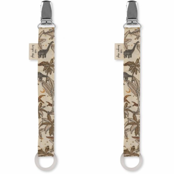 Lot de 2 attaches sucettes - Dino