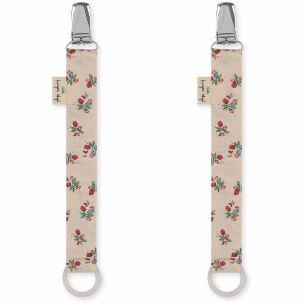 Lot de 2 attaches sucettes - Fleur tricolore