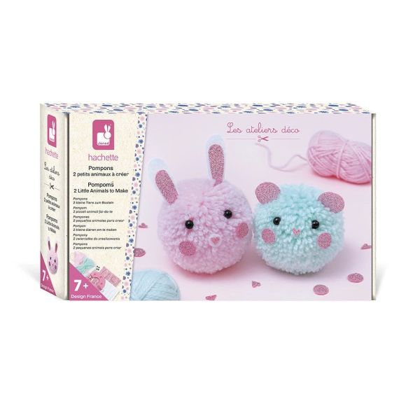 Kit créatif 2 pompons animaux à créer