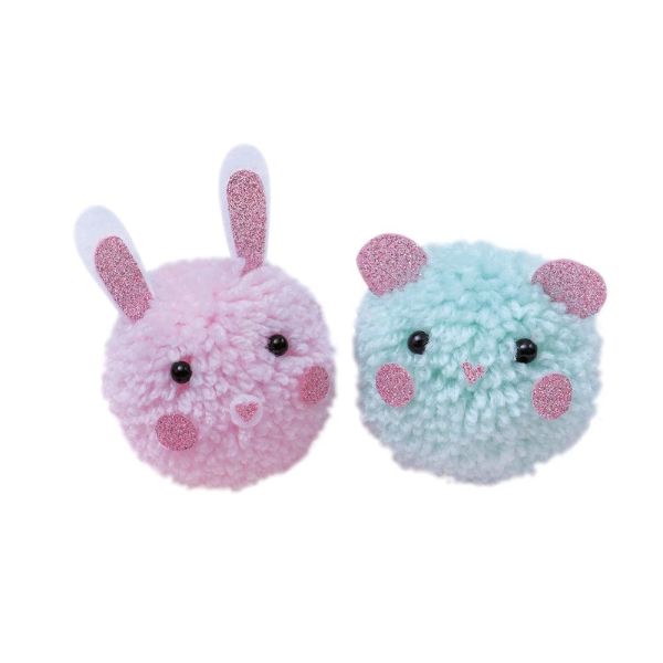 Kit créatif 2 pompons animaux à créer