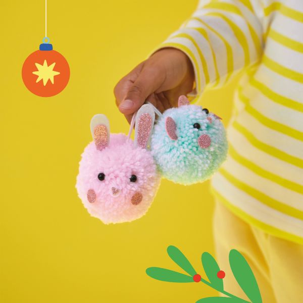Kit créatif 2 pompons animaux à créer