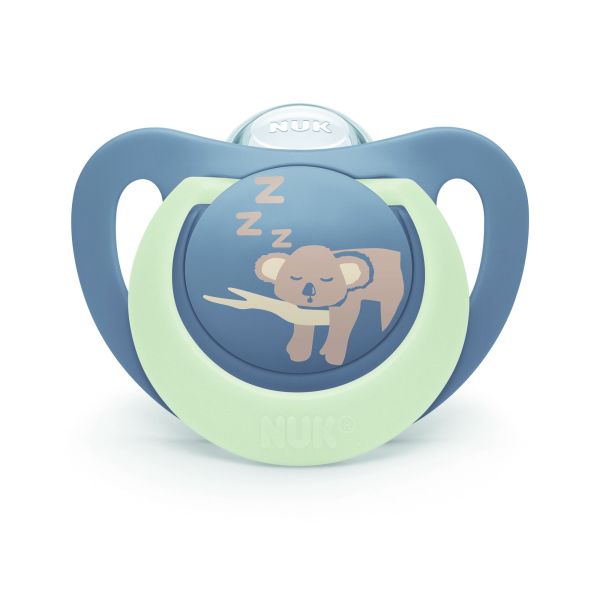 Lot de 2 sucettes nuit phosphorescentes First Choice 0-6 mois Hippo-Koala