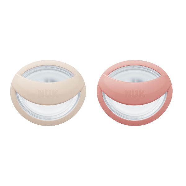 Lot de 2 sucettes Perfect Match 0-6 mois Beige / Rouge