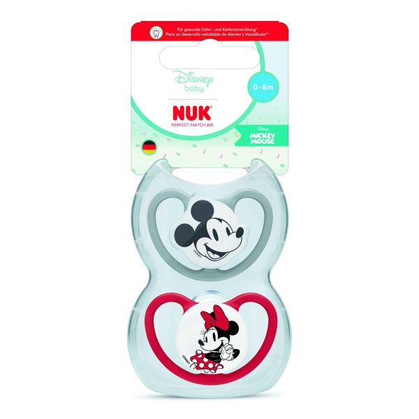 Lot de 2 sucettes Perfect Match Air 0-6 mois Minnie