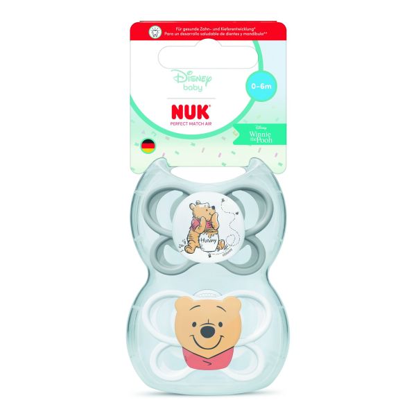 Lot de 2 sucettes Perfect Match Air 0-6 mois Winnie